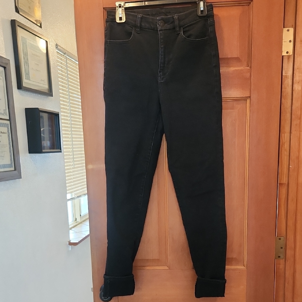 American Eagle Outfitters Black Ankle Jeans Extra Long Next Level Stretch